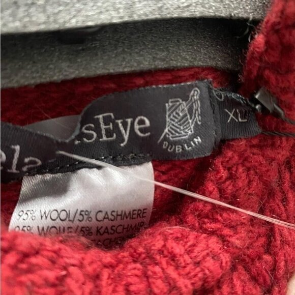Ireland's Eye Wool Cashmere Cable Knit Sweater Red Size M/L - Picture 9 of 16